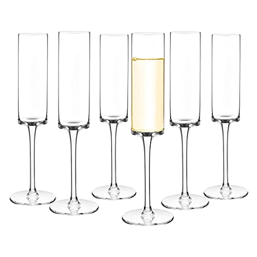 Taças de champanhe, SOFEA Conjunto de 6 taças de champanhe de cristal Taças de champanhe Taça de cha