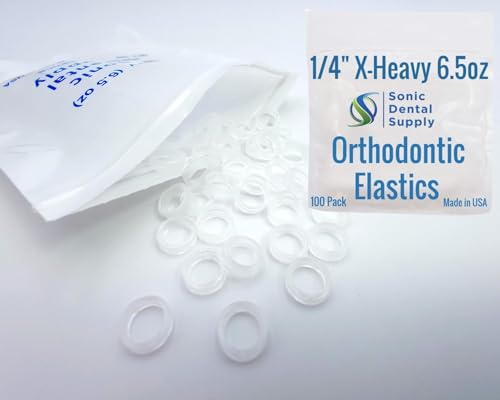 Sonic Dental - Clear 1/4" 6.5 oz - Orthodontic Elastic - Braces - Dental Rubber Bands - USA