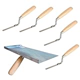 Proper Tools Jointing Set with Finger Trowels and Mortal Handle - 6PCS - Rubber Handle - for Pointing, Bricklaying, Jointing, DIY