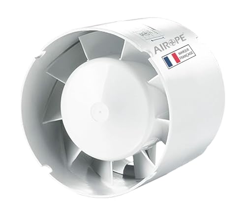 AIROPE-BA-100 mm, Extractor de Aire Silencioso,107 m3/h,Conducto Inline, Para Baño, WC,Tienda,...