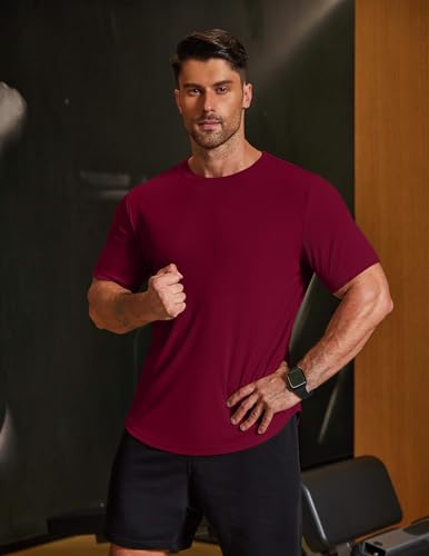 Image of COOFANDY Mens Muscle T Shirts Short Sleeve Slim Fit Tshirts Gym Workout Athletic Crewneck Shirt