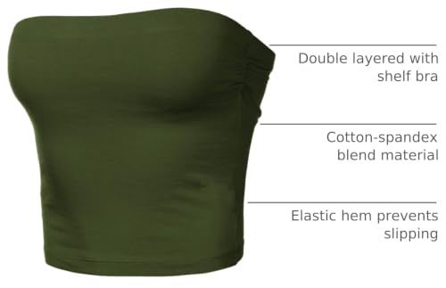 Image of Women's Shapewear Tube Tops Strapless Ruched Built-in Shelf Bra Casual