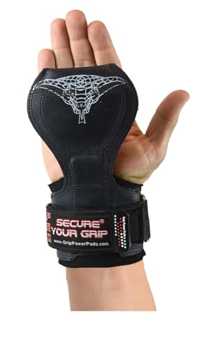 Image of Cobra Grips PRO Weight Lifting Gloves - Black | with Heavy Duty Straps & Built in Adjustable Neoprene | Softly Padded Wrist Wrap Support for Powerlifting | Durable Double Stitching - 1 Pair-for Men