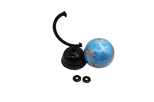 Neokiddo Toys 6.4-Inch Rotating World Globe with Money Bank for Kids & Students(Boys & Girls) – Educational Political Globe with Plastic Base, 1.8-Inch Diameter, Blue – Desktop Learning Tool for Home, School & Office