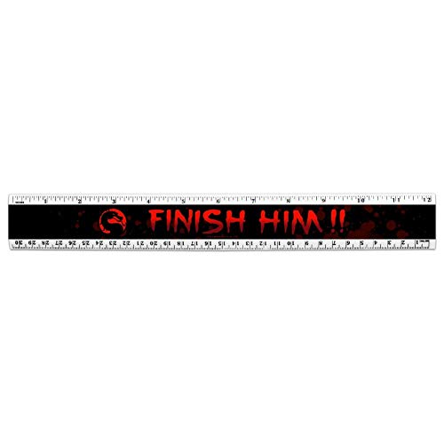 Mortal Kombat Klassic Finish Him 12 Inch Standard and Metric Plastic Ruler