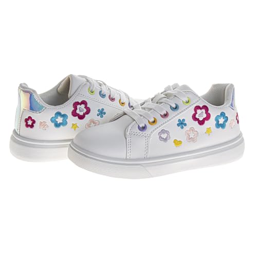 KENSIE GIRL Sneakers Lace Up Non Slip - Fashion Casual Canva Low Top Shoes - Pearl White Size 13 Little Kid by KENSIE GIRL - Used condition - Image 4