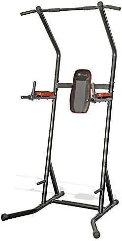 Elite Fitness PT675 Deluxe 4 Station Power Tower for Pull Ups, Chin Ups & Dips, Grey