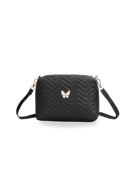 vintage Vegan Leather Women Sling Bag | Black Color-picture-45
