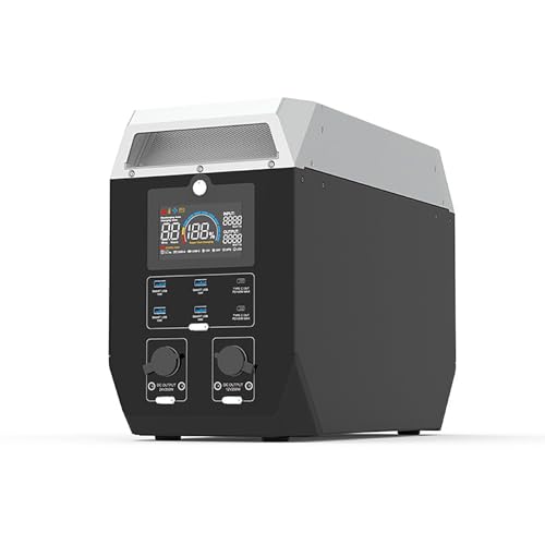 FXNFXLA Estación De Energía Portátil De 2000w, Generador Solar De 2000wh, Respaldo De Batería para El Hogar, Salida De Ca, CC, Generadores USB para Vehículos Recreativos De Acampada, Uso Doméstico