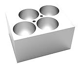 4E's USA Dry Bath Incubator Heat Block - Universal Aluminum Block for Round Tubes 4 x 35mm, Slot Size ⌀35mm x 47.6mm, Model: TC0401001-74