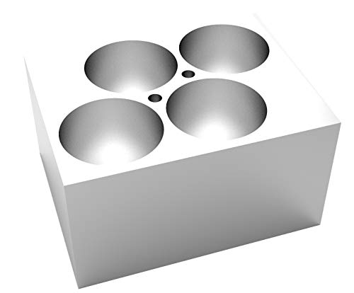 4E's USA Dry Bath Incubator Heat Block - Universal Aluminum Block for Round Tubes 4 x 35mm, Slot Size ⌀35mm x 47.6mm, Model: TC0401001-74