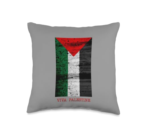 Vintage Palestinian Map Throw Pillow