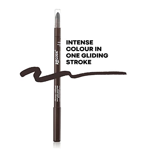 recode Matt Turning Heads Crayon Gel Eyeliner Cum Kajal Pencil Comes With Smudger On Other Side, Longlasting, Water-Proof & Smudge-Proof Formula, Brown, 1.2Gm - Image 2