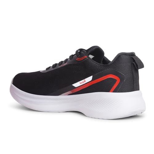 Image of Liberty Leap7x KOOPER-1E Men Sports Running Shoes - Black & Dark Grey | Comfortable and Durable Lace-Up Closure - Suitable for Lacing Walking, Gym, Jogging and Outdoor Shoes for Man
