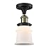 Innovations 517-1CH-BAB-G181S-LED Small Canton 1 Light Semi-Flush Mount Part of The Franklin Restoration Collection, Black Antique Brass