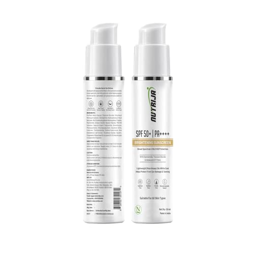 Image of NutriJa Sunscreen SPF 50+ PA++++ with Niacinamide & Hyaluronic Acid, Lightweight, No White Cast Daily Sun Protection, 50 ml