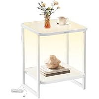 2-Tier Modern Nightstand Side Table with LED Lights only .99: eDeal Info