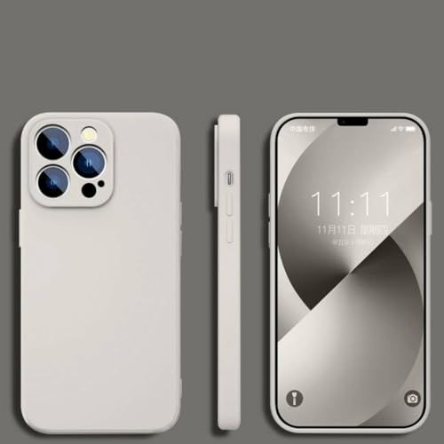 ORBANA Custodia per iPhone XR Cover protettiva per obiettivo in silicone liquido quadrato, colore bianco, per iPhone XR