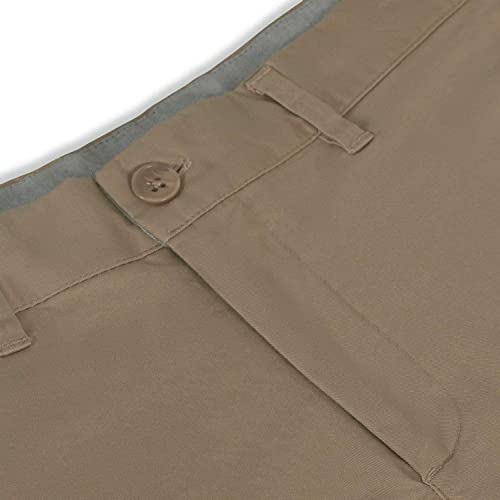 Men's Straight Fit Casual Khaki Cotton Pants Stretch Flat Front Trousers3