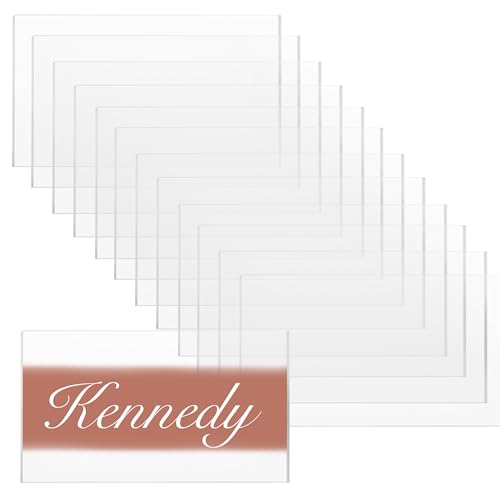 Spec101 Acrylic Place Cards - 50 Pc, Clear, 3.5 x 2 Inch, Rectangle