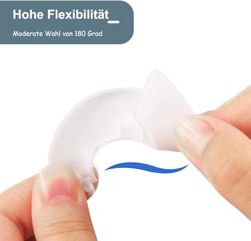 Heizungsrohr Rosette, 10 Stücke Kunststoffkappen-Kränze, 17 mm Durchmesser, Rohrmantel-Heizkörperdekoration, für Wasserleitungen, Heizungsrohre, Gasleitungen (weiß)