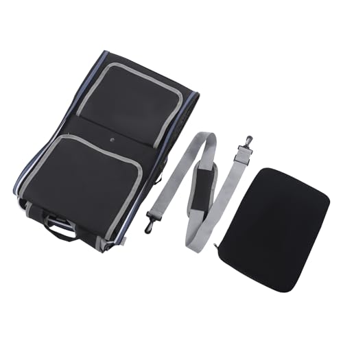 Apriltop 36 * 25 * 36cm Hundekorb Fahrrad Vorne bis 6,5 Kg, mit Kissen, Haustier Reisetasche mit Schulterriemen und Netzfenstern, für Katzen und Hunde, für Reisen, Radfahren, Wandern (Schwarz)