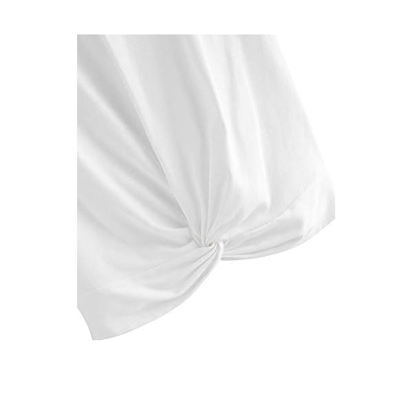 MakeMeChic-Womens-Summer-Crop-Top-Solid-Short-Sleeve-Twist-Front-Tee-T-Shirt MakeMeChic Women's Summer Crop Top Solid Short Sleeve Twist Front Tee T-Shirt A-White M