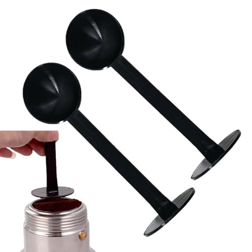 2 x kaffeskopa och tajper, 2-i-1 multifunktionell kaffestamper, återanvändbar mätsked, multifunktionell mätsked kökstillbehör, kaffeverktyg för hemmakök