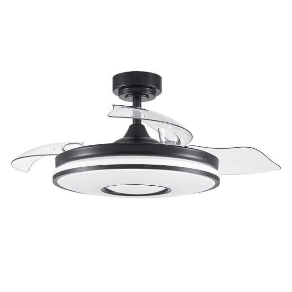 Ventilateur DC Dani 72W au design noir épuré avec 3 pales profilées