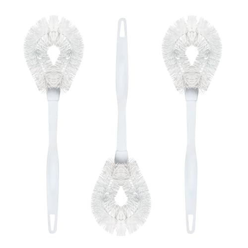 Image of LOLA Toilet Bowl Brush Curved Head, Coated Wire, Durable Poly Bristles 3 Pk