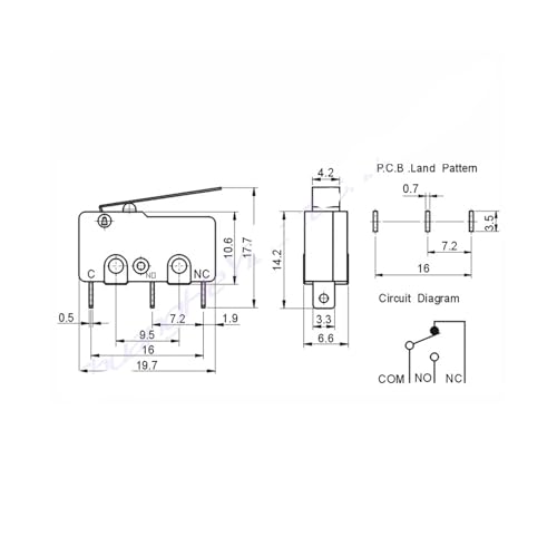 Microinterruptores KW11-3Z-2 de 3 pines para reparar periféricos 3