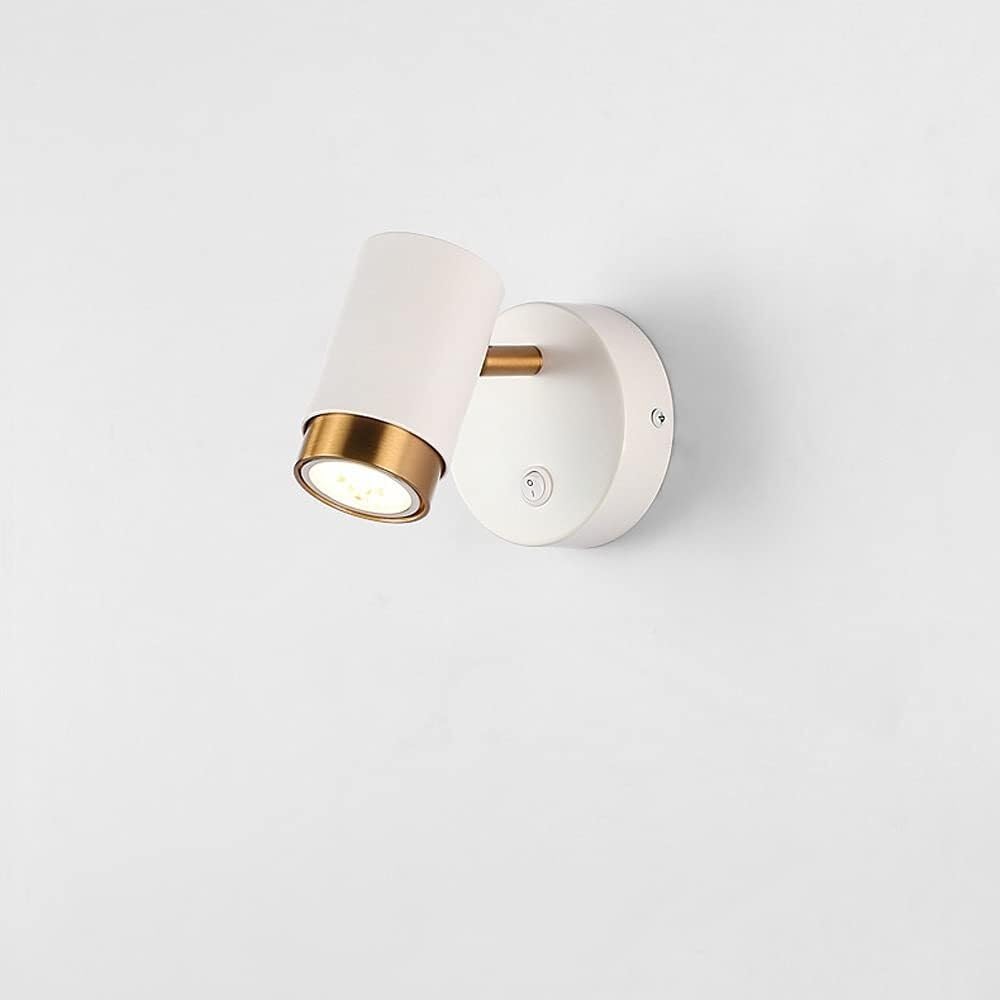 HXYSXHJUO Rotatable Wall Lamp Spotlight with Switch, GU10 Hotel Light Modern Bedside Reading Sconce for Bedroom Living Room Study Dining Hallway Stairs Hall Restaurant Lantern(Co