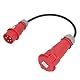Elektrischer Konverter von Buchse auf Stecker, CEE-Adapter, 32 A Buchse auf 16 A Stecker, IP44-zertifizierter CEE-Stromadapter für Baustellen, 220–380 V