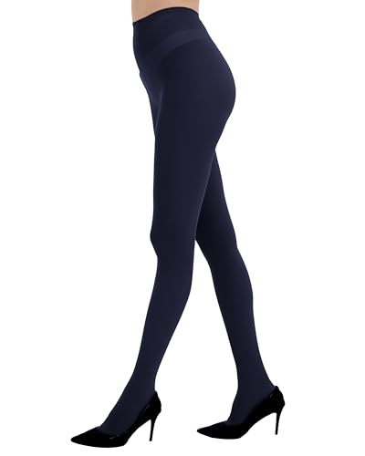 Image of Citystl 2 Pairs Plus Size Black Tights for Women, 40D Solid Color Soft Tights, Control Top Microfiber Pantyhose for women