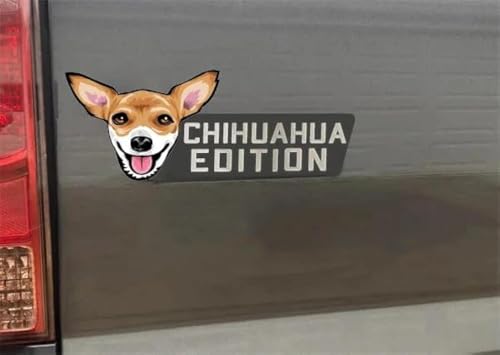 Image of Dog Edition Car Badges Laser Cutting 3D Badge Automotive Decals Stickers for Truck Rv Boat Exterior Decoration, Funy Animal Decor Car Accessories Gifts (Chihuahua)