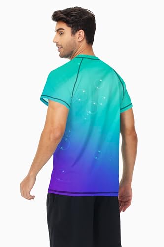 AOBUTE Mens Short Sleeve Swim Shirts UPF 50+ Quick Dry Rash Guard Fishing Swimming3