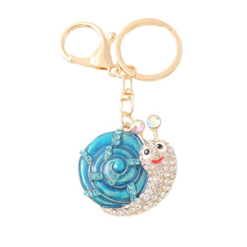 Gierzijia Niedlicher Strass-Schnecken-Schlüsselanhänger für Frauen, funkelnder Schlüsselanhänger, Taschenanhänger, Handtaschen-Anhänger für Geldbörse, Geldbörse, Blau, Einheitsgröße