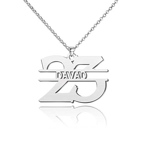 SexyMandala Number Necklace Personalized 925 Sterling Silver Custom Lucky Number Pendant Jewelry Gift for Men Women