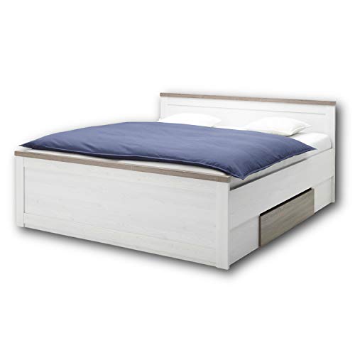 LUCA Stilvolles Doppelbett 180 x 200 cm mit 2x Bettkästen - Komfortables...