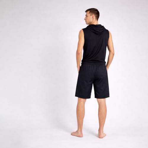 Image of Pepe Jeans Men's Solid Poly Blend Regular Fit Active Shorts | Comfortable Sportswear for Gym, Running, Training & Leisure Wear | Breathable Quick-Dry Fabric | Elastic Drawstring Waist | Zip Pockets