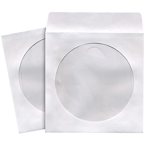 Maxell CD/DVD Storage Sleeve, White, 100/Pack