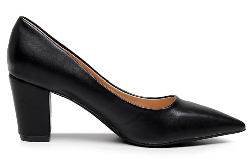 VenusCelia Women's Lewin Pump Chunky Heel Shoe3