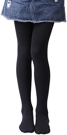 Girls Tights, Semi Opaque Footed Tights, Microfiber Dance Tights, 1 or 3 Pairs Pack