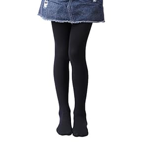 EVERSWE Girls Semi Opaque Footed Tights, Microfiber Tights