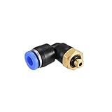 Push to Connect - Tubo de ajuste macho Elbow de 6 mm, tubo OD x M5 Thread Pneumatic Air Push Fit Lock Fitting Blue
