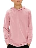 Haloumoning Boys Fashion Hoodies Kids Long Sleeve Hooded Sweatshirts 5-14 Years Pink
