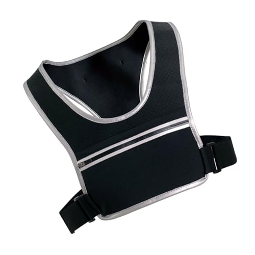 Riñonera multiusos para exteriores, bolsa atlética montada en el pecho, adecuada para correr, ciclismo, escalada de montaña, cinturón fino hidratante para correr, Color negro., Talla única, Mass