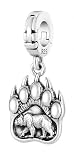 Bear Paw Charm Pendant, 925 Sterling Silver Bear Dangle Charm Compatible with Pandora Bracelets & Necklaces, Wildlife Jewelry, Nature Lover Gift