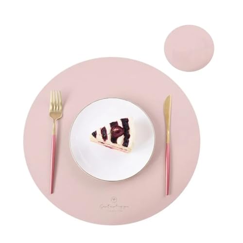Sets de table ronds en cuir synthétique lavables et imperméables