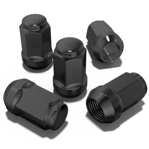 Sposuit 5 Pcs M12x1.5 Black Lug Nuts, 19mm Hex - Replacement for Dodge